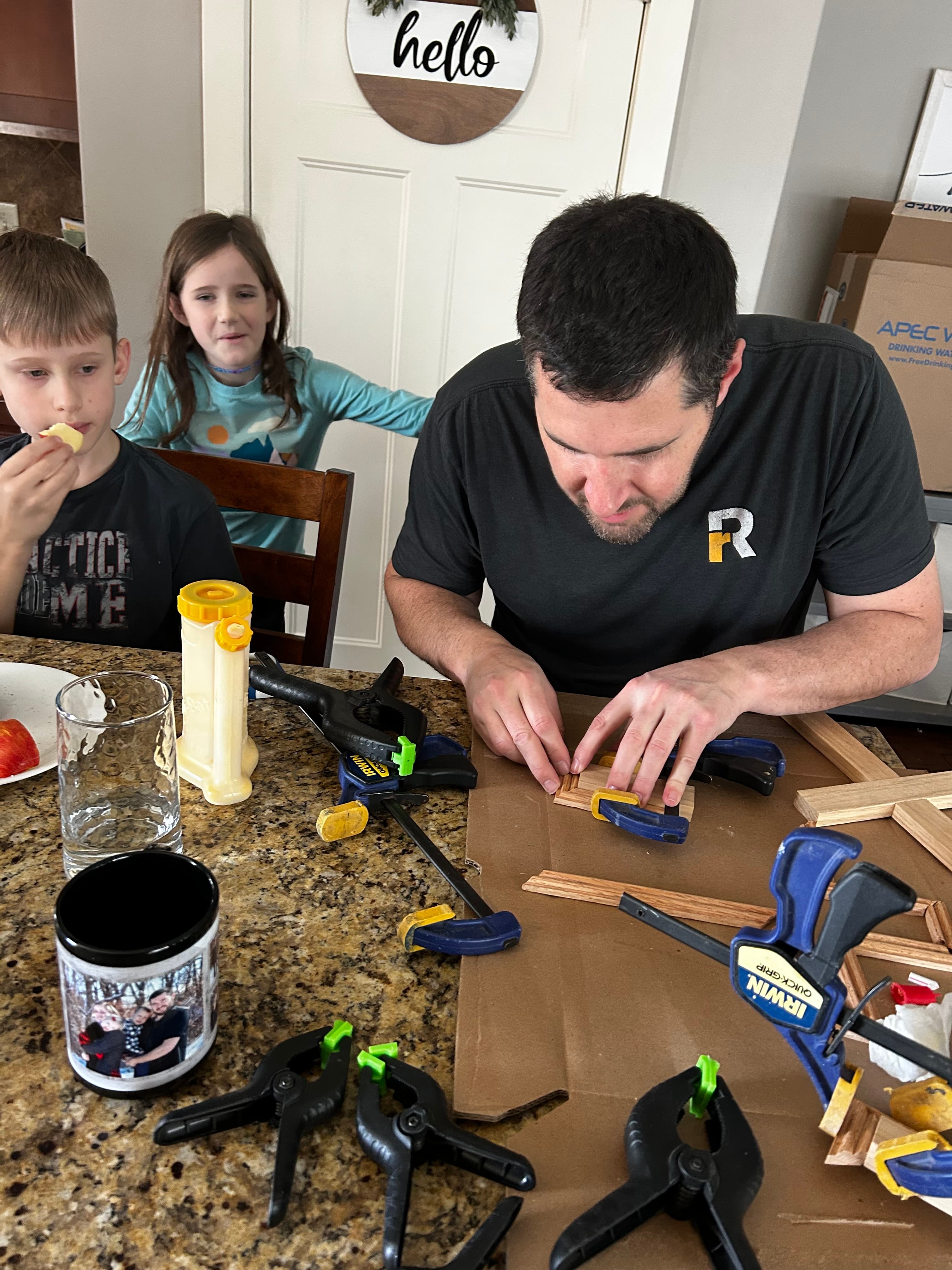 Working in the shop with my kids