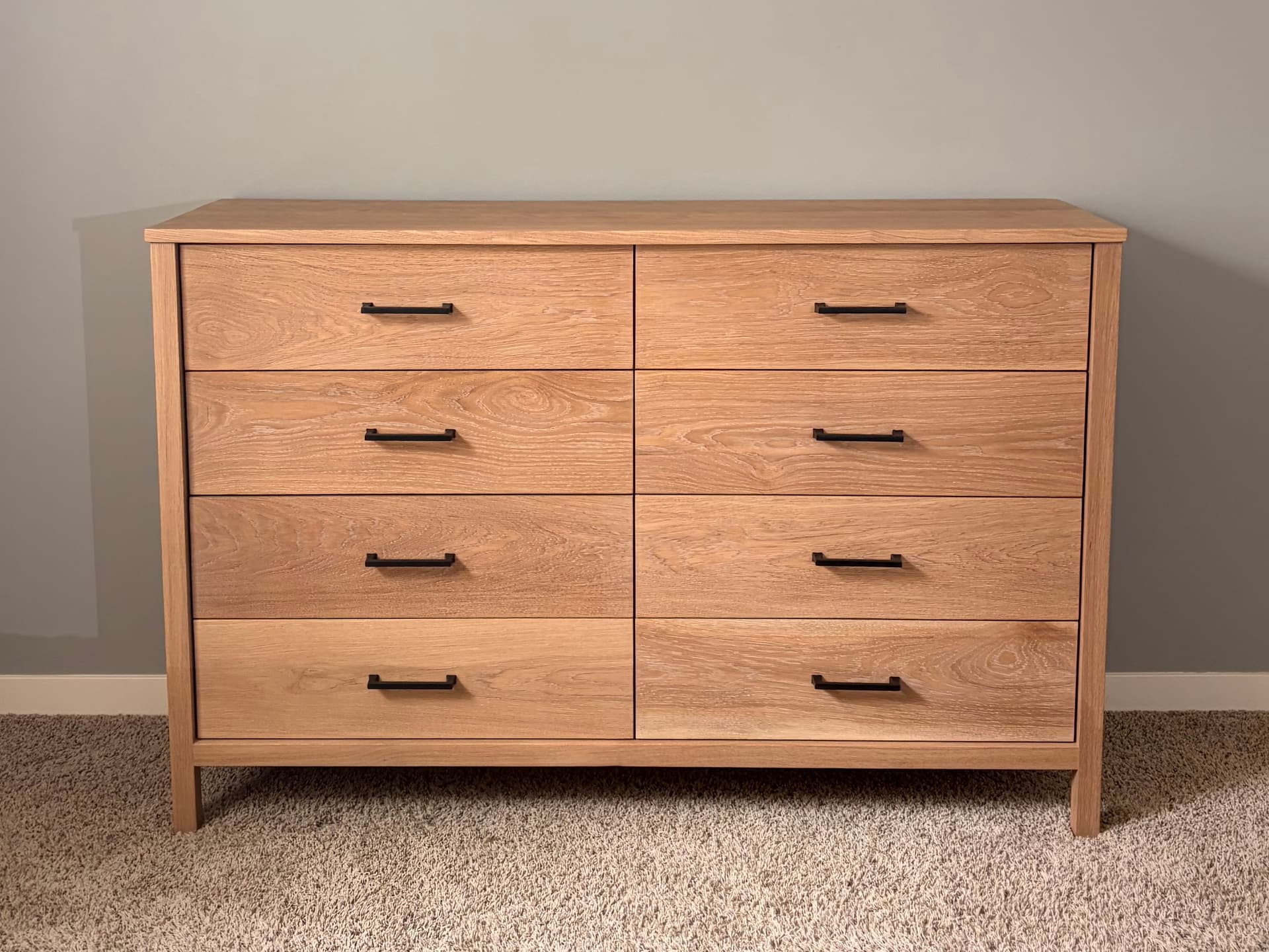The Megan Set wide dresser, front view